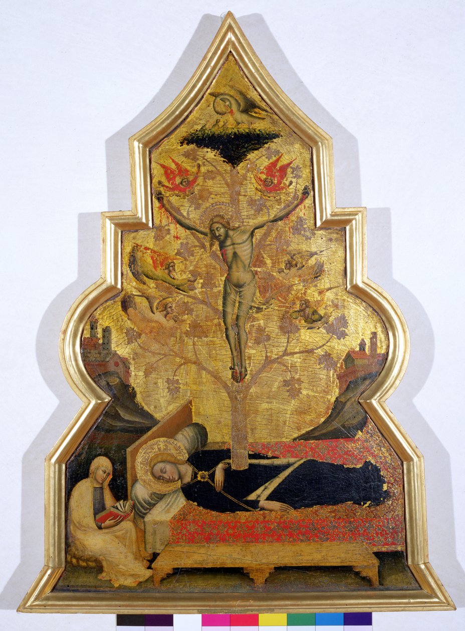 The Dream of the Virgin, ca. 1355-60 (tempera og bladguld på panel) af Simone dei Crocifissi