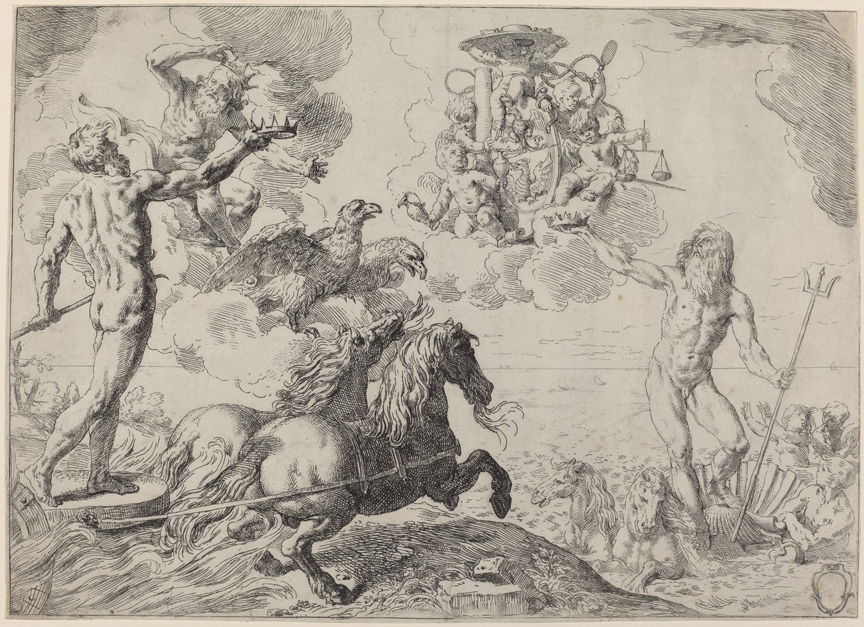 Jupiter, Neptun og Pluto af Simone Cantarini