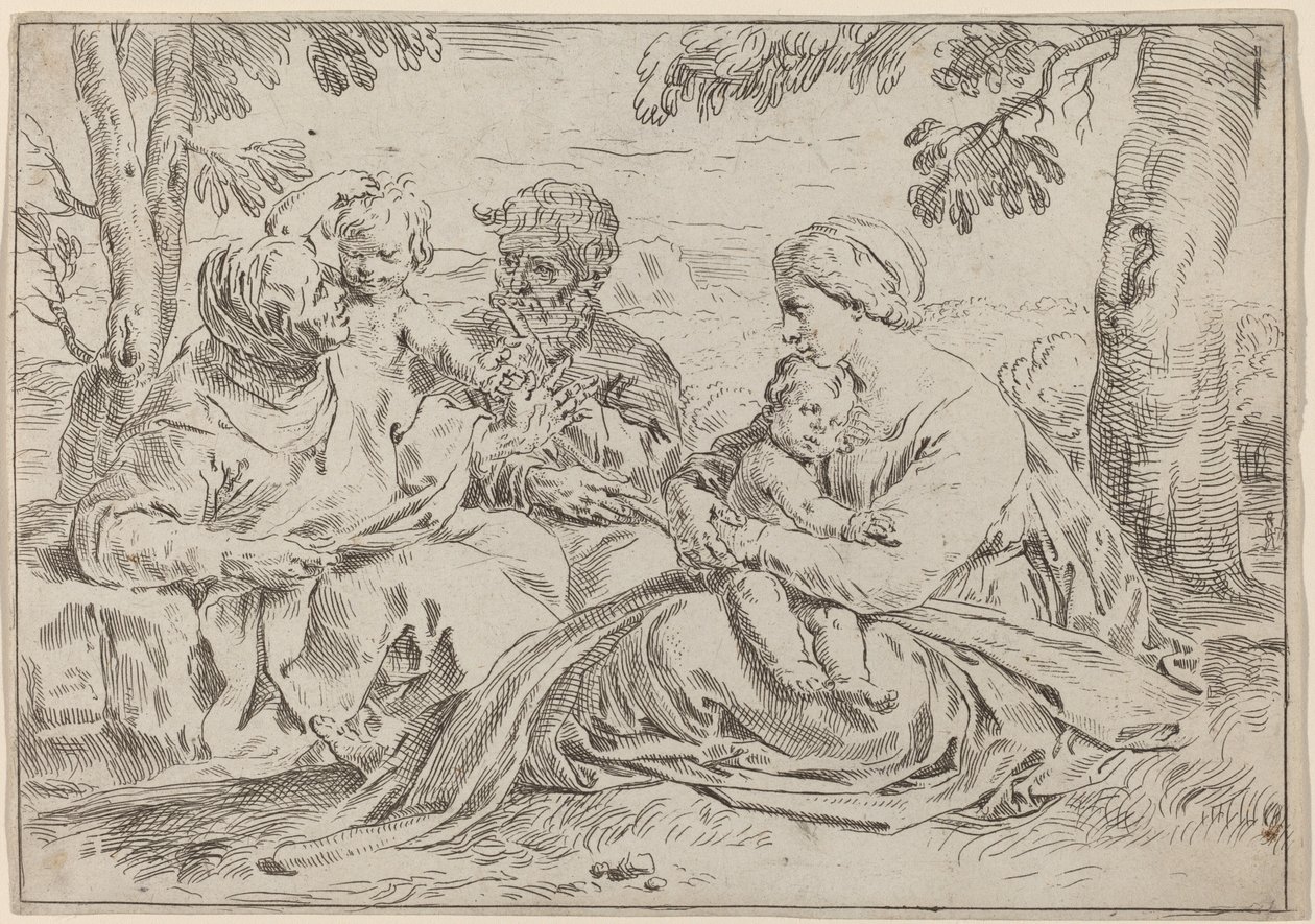 Den hellige familie af Simone Cantarini