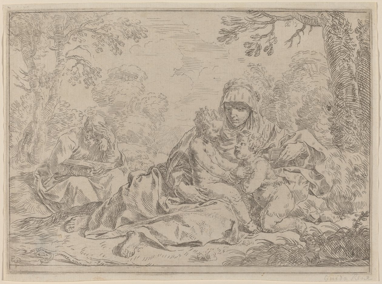 Den hellige familie af Simone Cantarini
