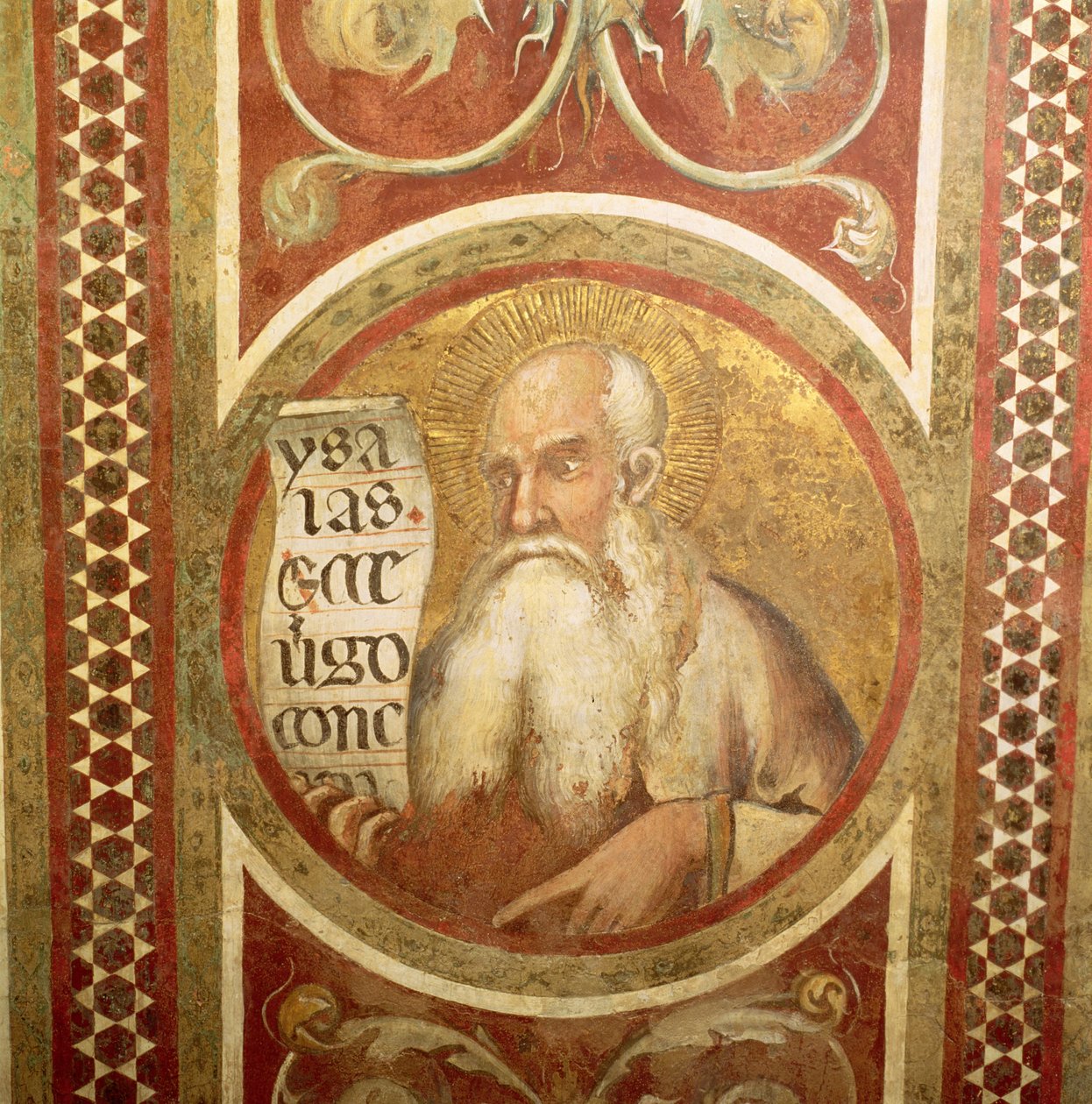 Maesta: Isaiah, detalje fra rammen af Simone Martini