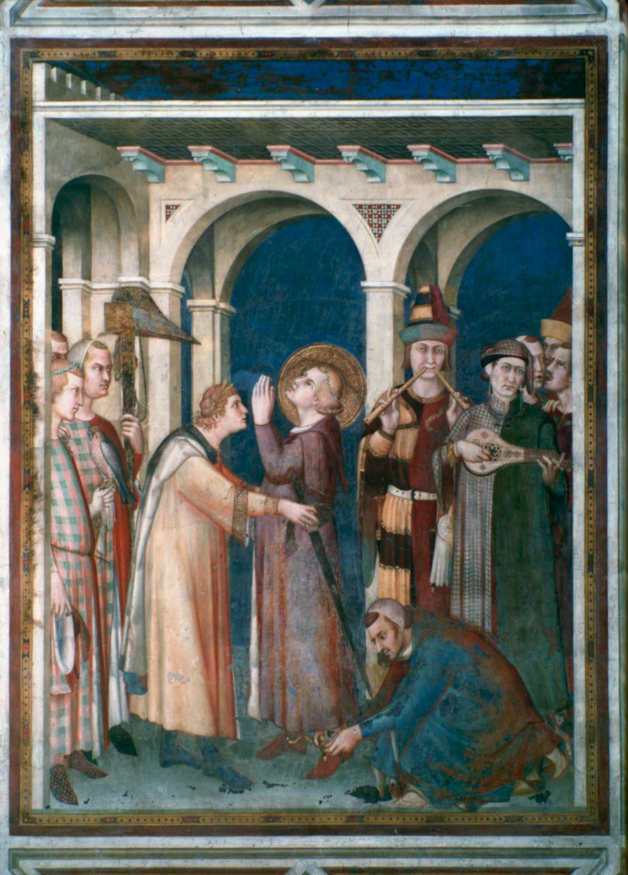 Sankt Martin bliver slået til ridder, 1312-1317. af Simone Martini