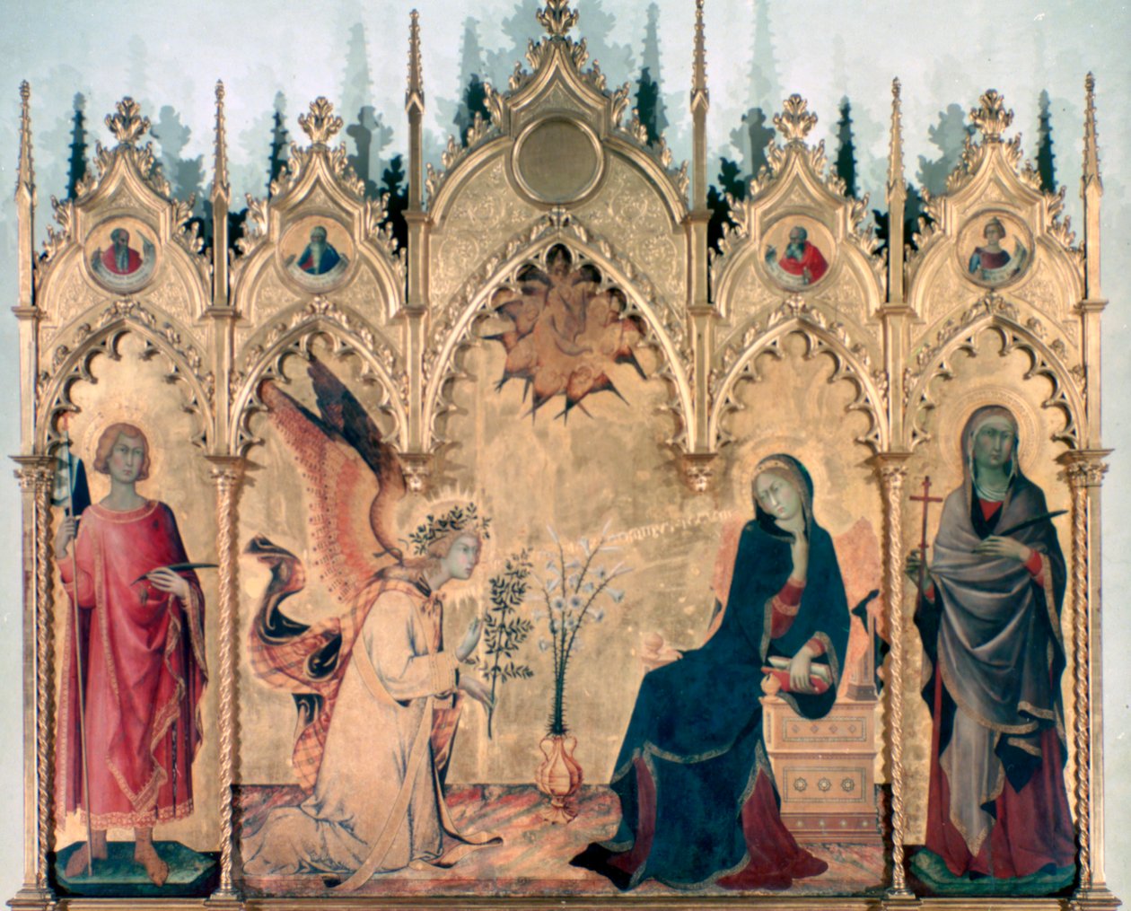 Bebudelsen og de to hellige, 1333 af Simone Martini