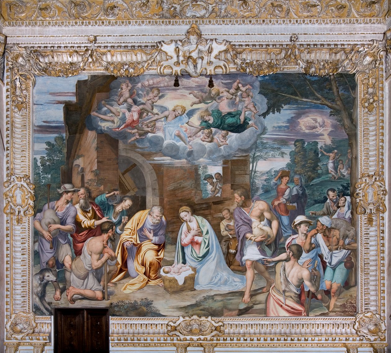 Tilbedelse af hyrderne af Simone Veneziano Peterzano