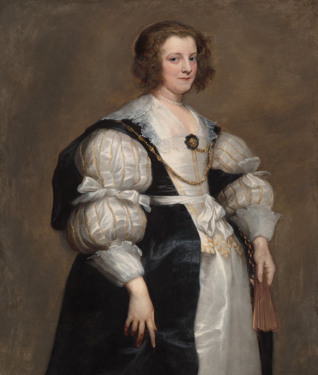 Dame med fan af Sir Anthony van Dyck