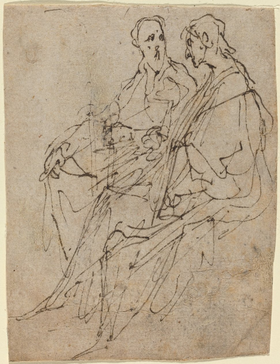 To siddende Mandsfigurer af Sir Anthony van Dyck