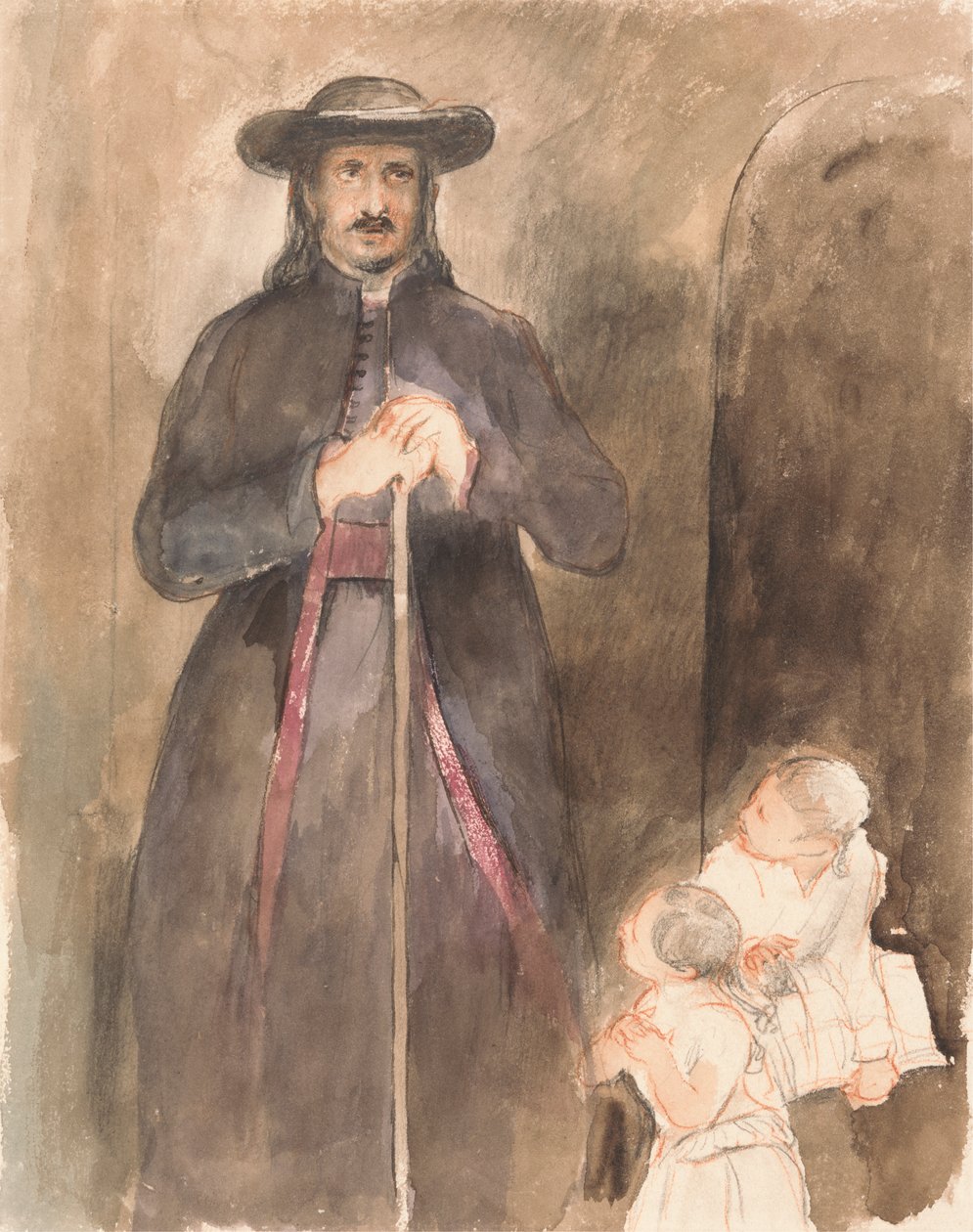 En præst med to børn af Sir David Wilkie