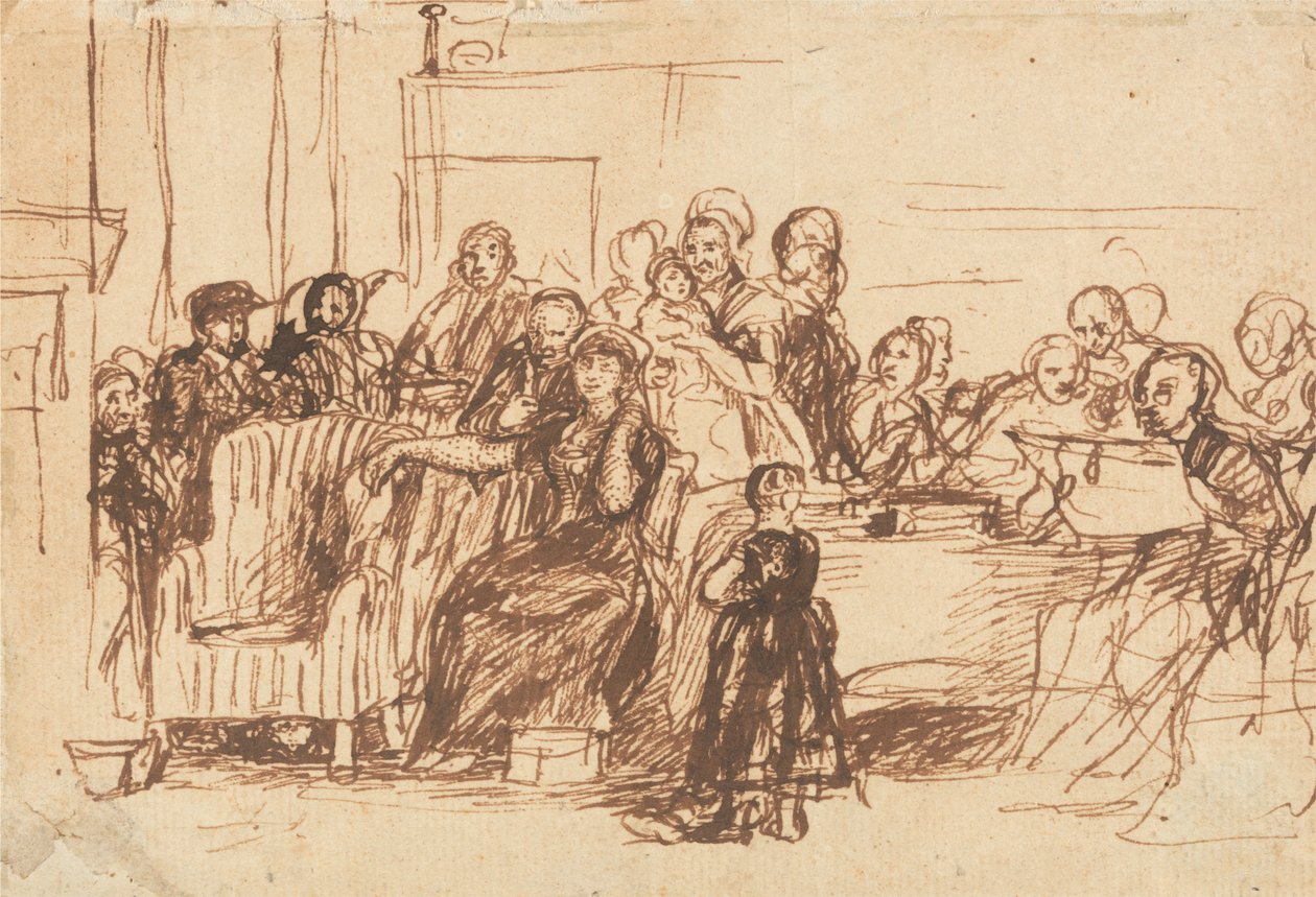 Skitse til "At læse testamentet" af Sir David Wilkie