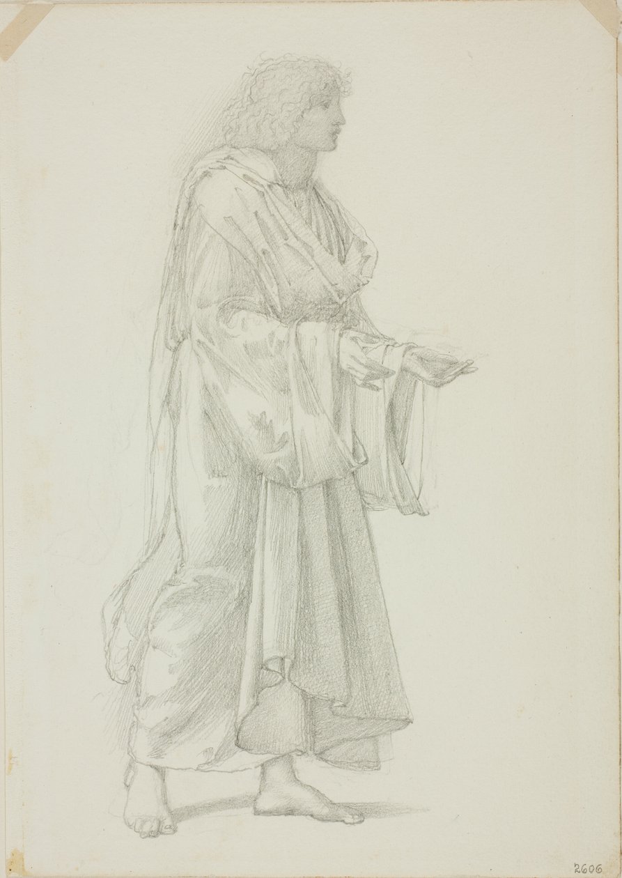 Draperet Stående Mandsfigur af Sir Edward Burne Jones