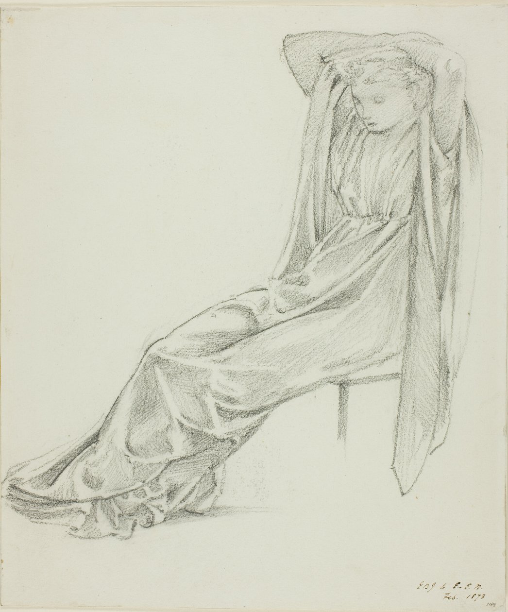Siddende kvindefigur af Sir Edward Burne Jones