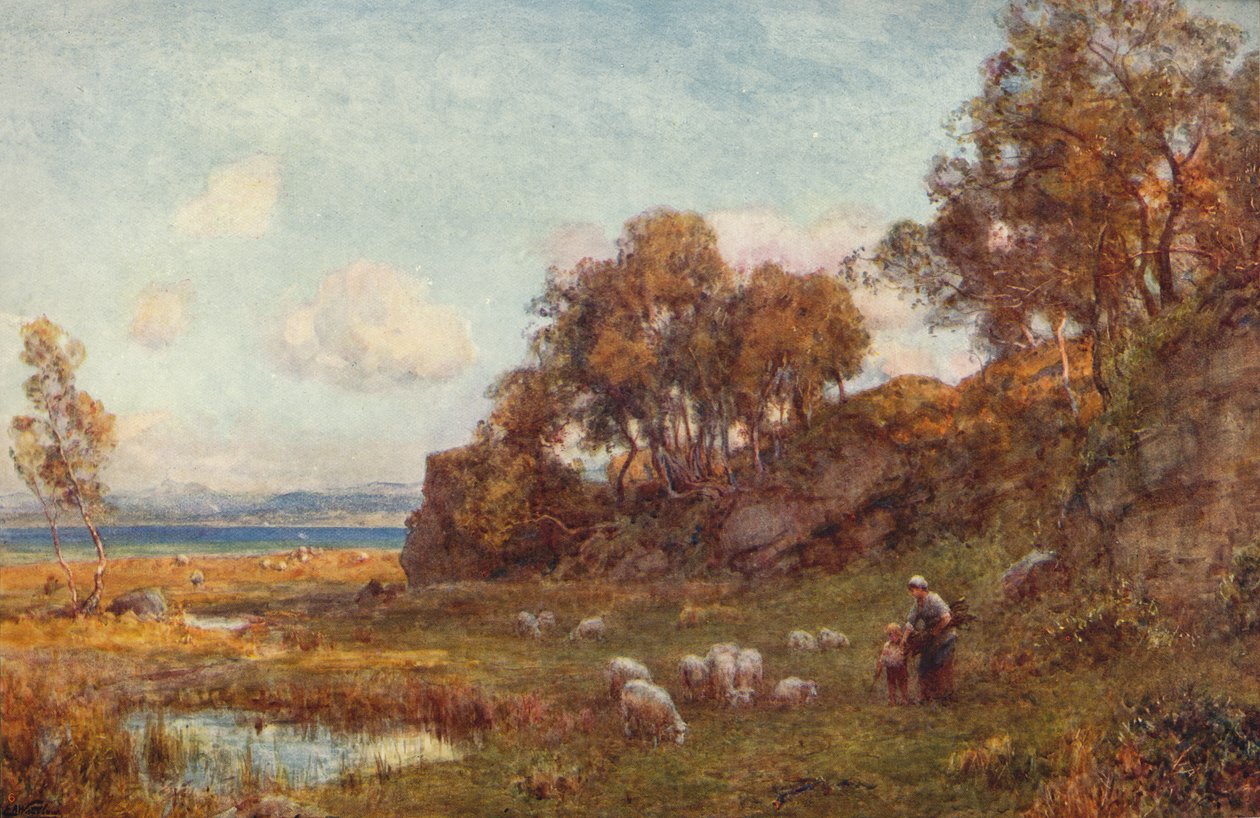 Beskyttede græsgange, c1900 af Sir Ernest Albert Waterlow