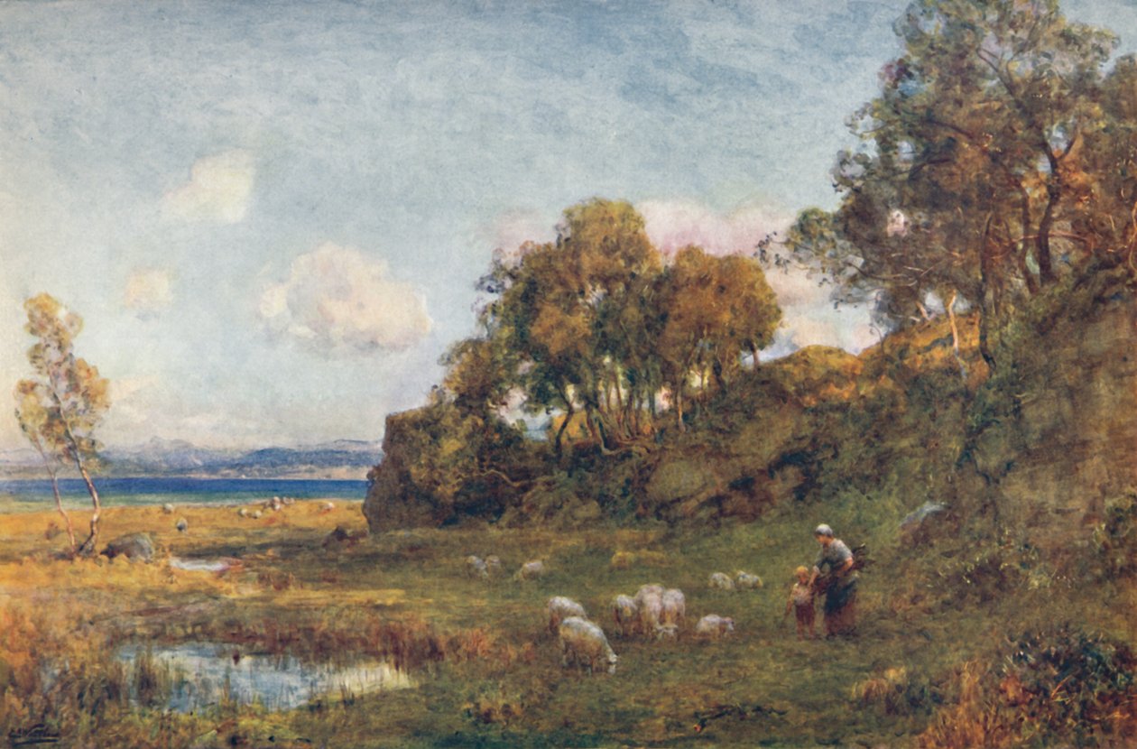 Beskyttede græsgange, c1900. af Sir Ernest Albert Waterlow