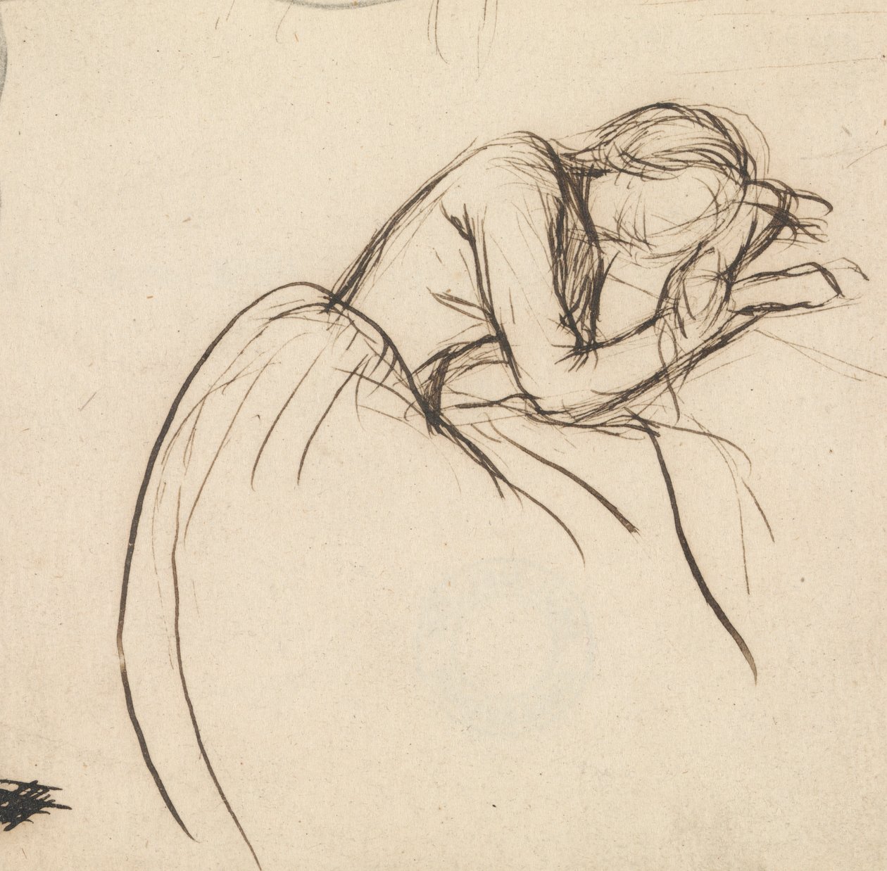 En kvinde bøjet i sorg af Sir John Everett Millais