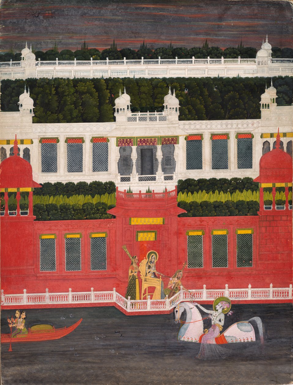 Krishna modtager en blomsterkrans, ca. 1750-1760. af Sitaram