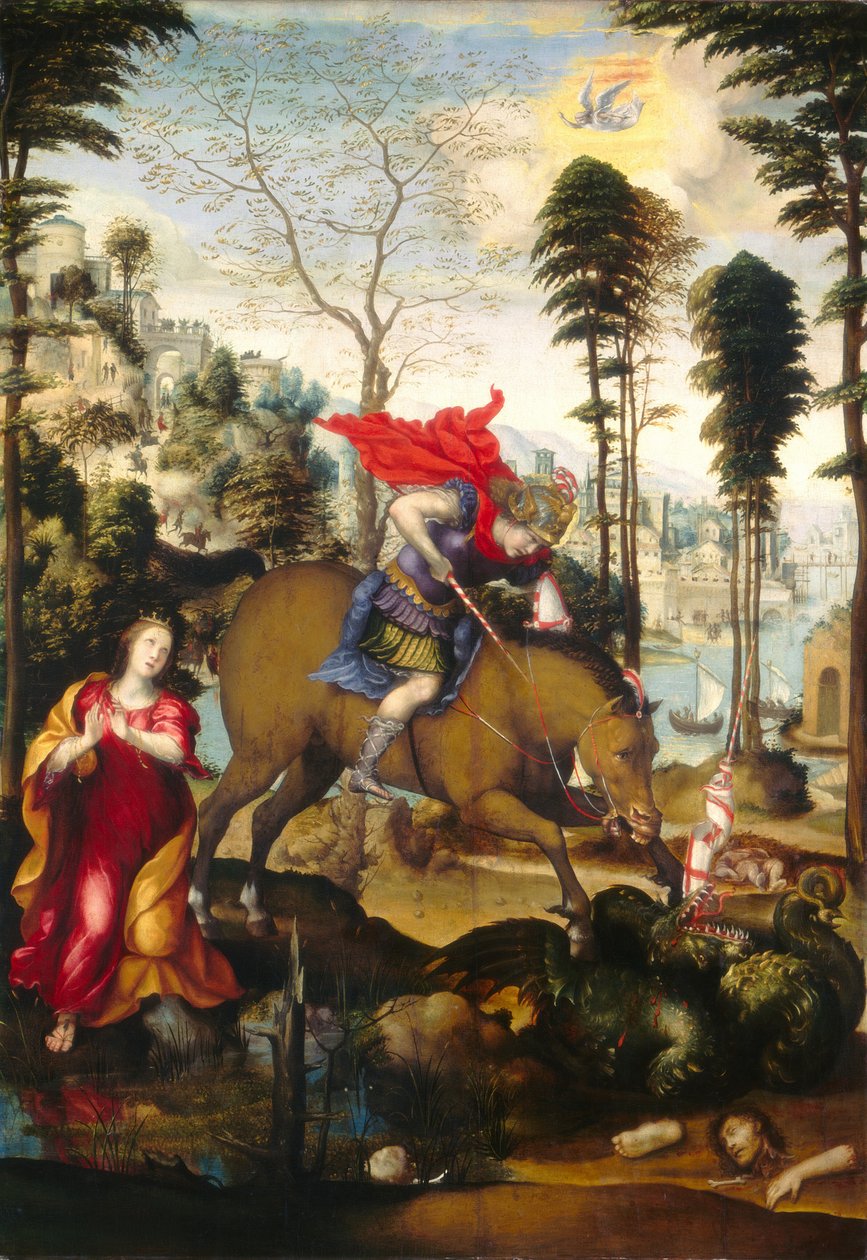 Sankt Georg og dragen, sandsynligvis 1518. af Sodoma