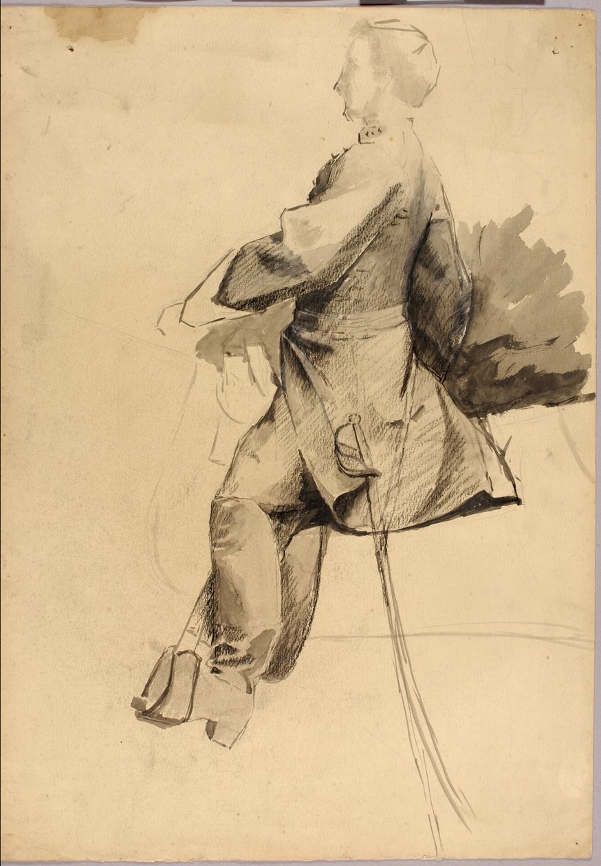 Studie til ryttermonument af Solon H. Borglum