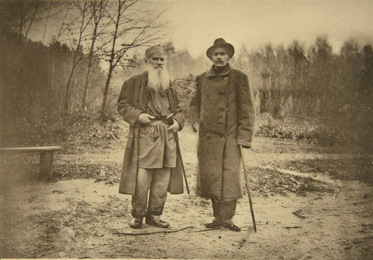 Leo Tolstoj og forfatteren Maxim Gorkij af Sophia Andreevna Tolstaya