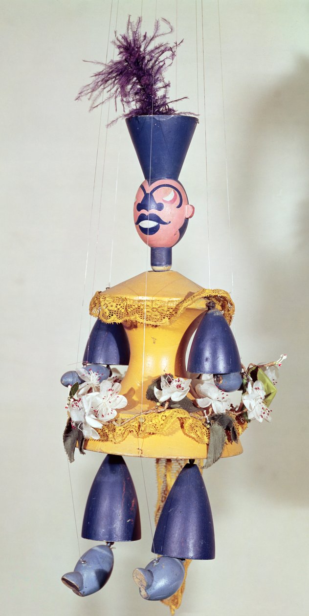 Marionet lavet til "Le Roi Cerf" af Carlo Gozzi (1720-1806) 1918 (blandede medier) af Sophie Taeuber Arp