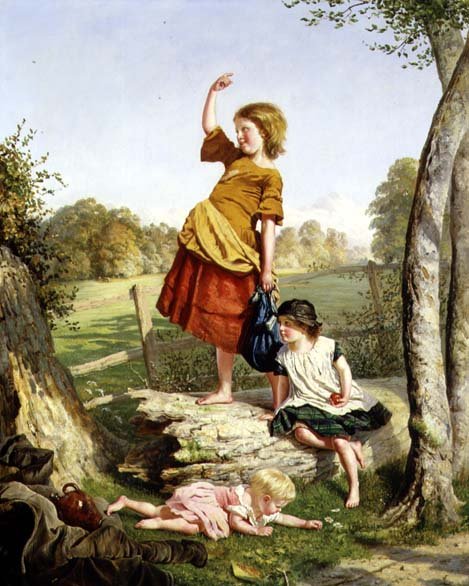 Middag (olie på lærred) af Sophie Anderson