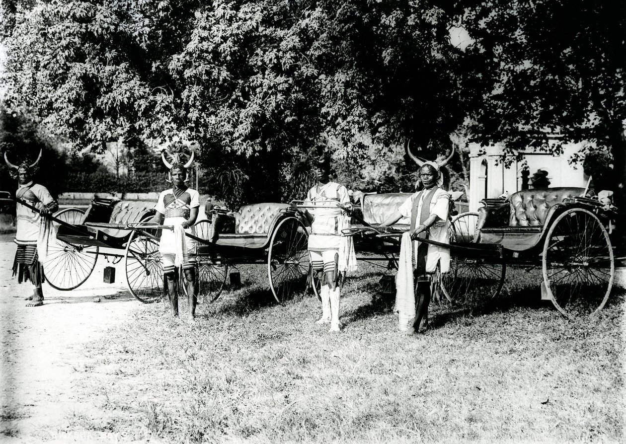 Zulu Ricksha Drivers, Durban, ca. 1897 af South African Photographer