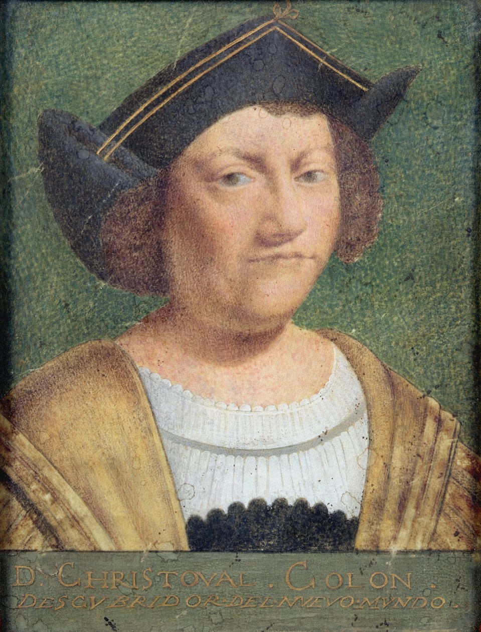 Portræt af Christopher Columbus (1451-1506) (vellum) af Spanish School