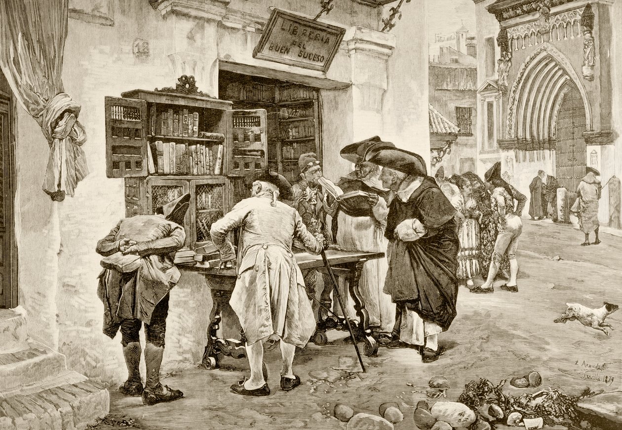 The Bibliophiles, efter et maleri af Jimenez Aranda, fra 