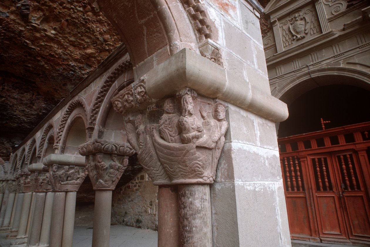 Arkadehovedstad, der viser Kristus kalder sine disciple af Spanish School