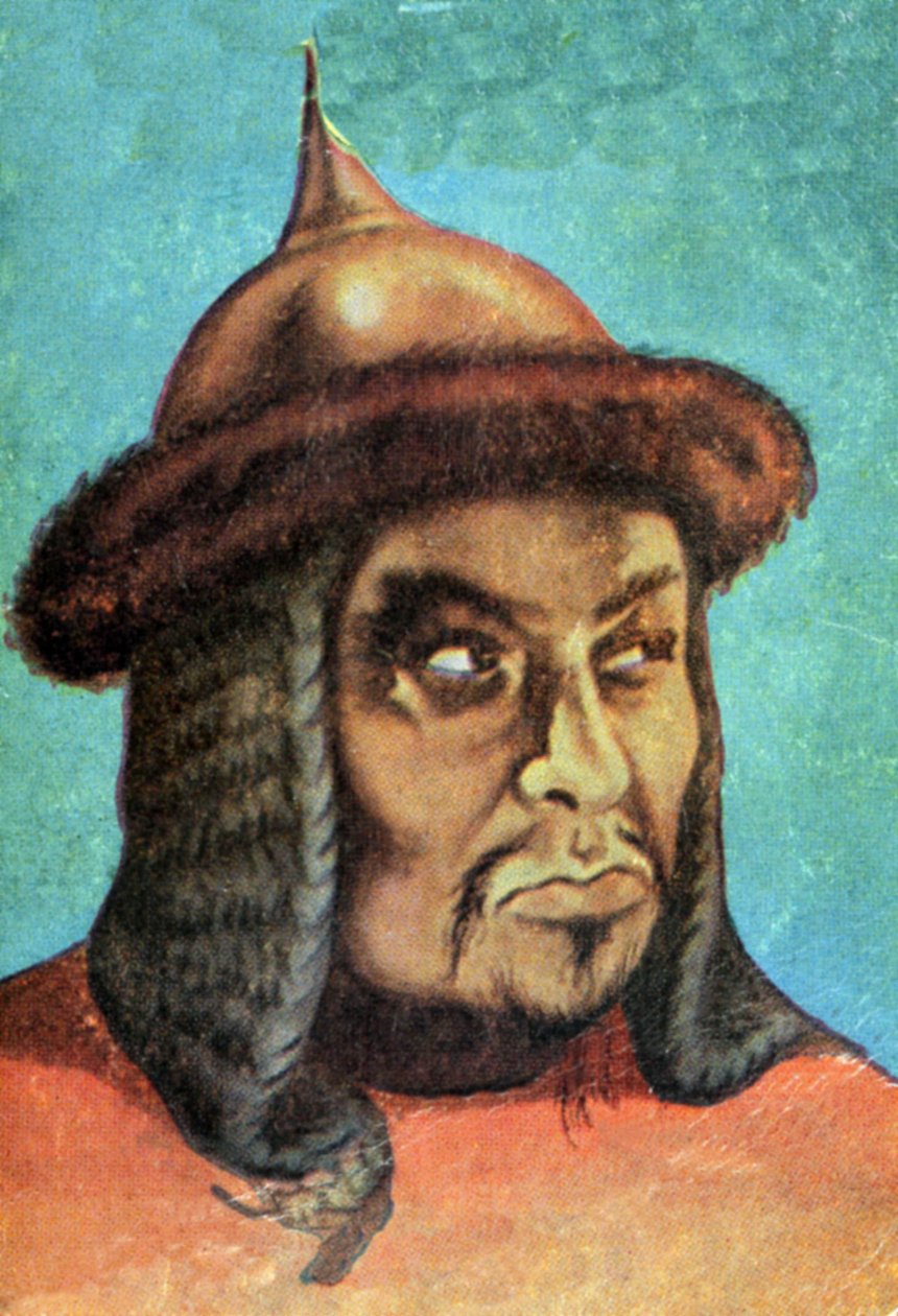 Portræt af Genghis Khan (Temudjin af Spanish School