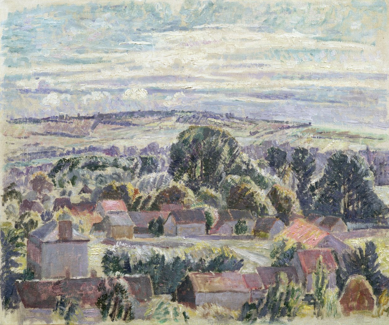 Et engelsk landskab, ca. 1910 af Spencer Frederick Gore