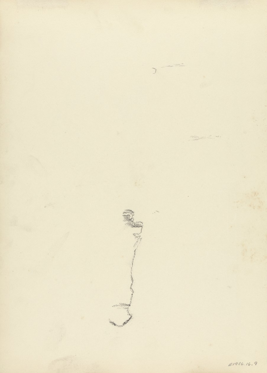 Study, for the Cave of the Golden Calf (grafit) (se 265077 for recto) af Spencer Frederick Gore