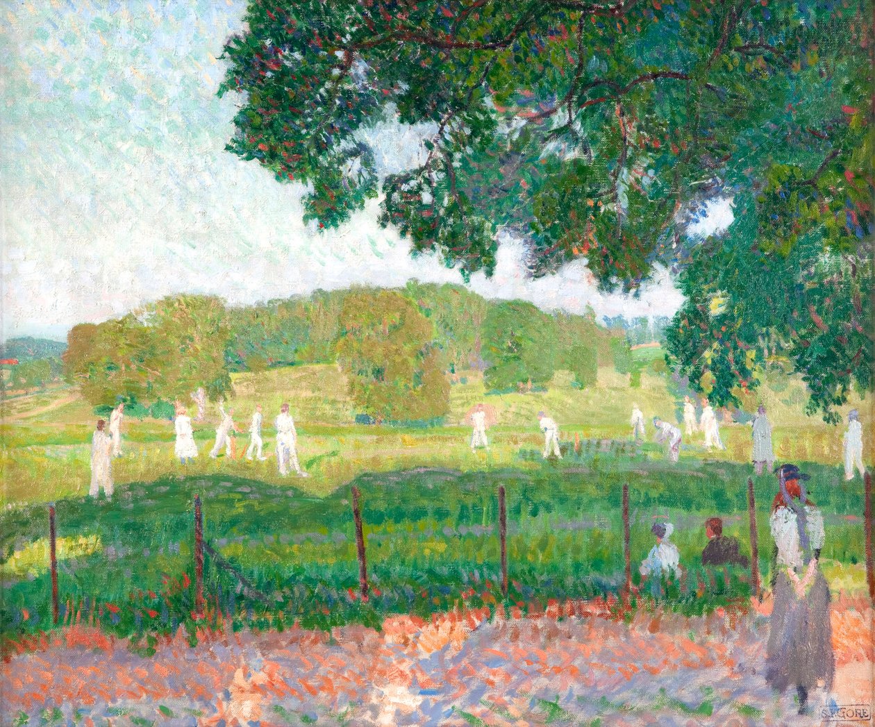 Cricketkampen, 1909 af Spencer Frederick Gore