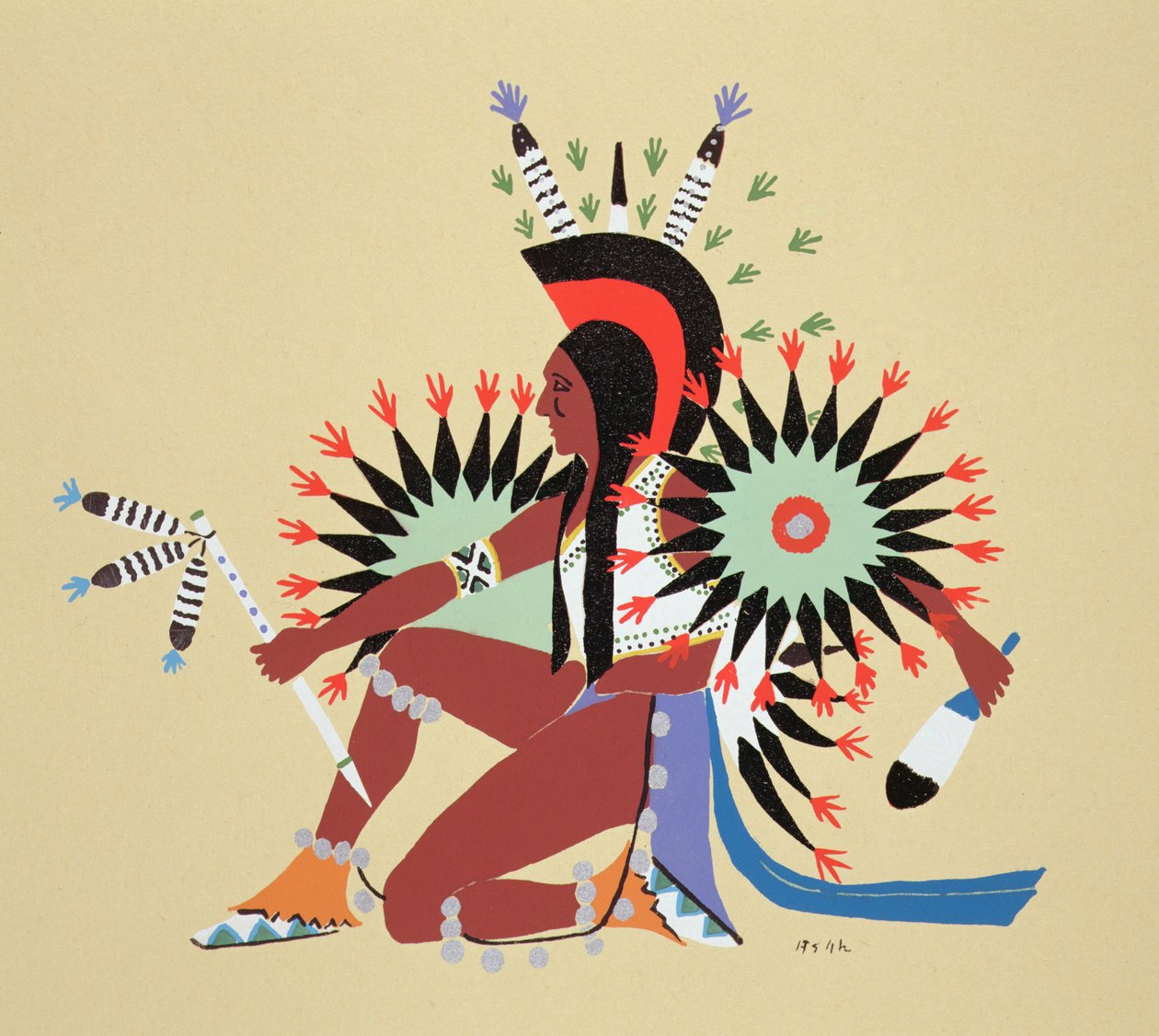 Asah Dancing (pochoir-print) af Spencer Asah