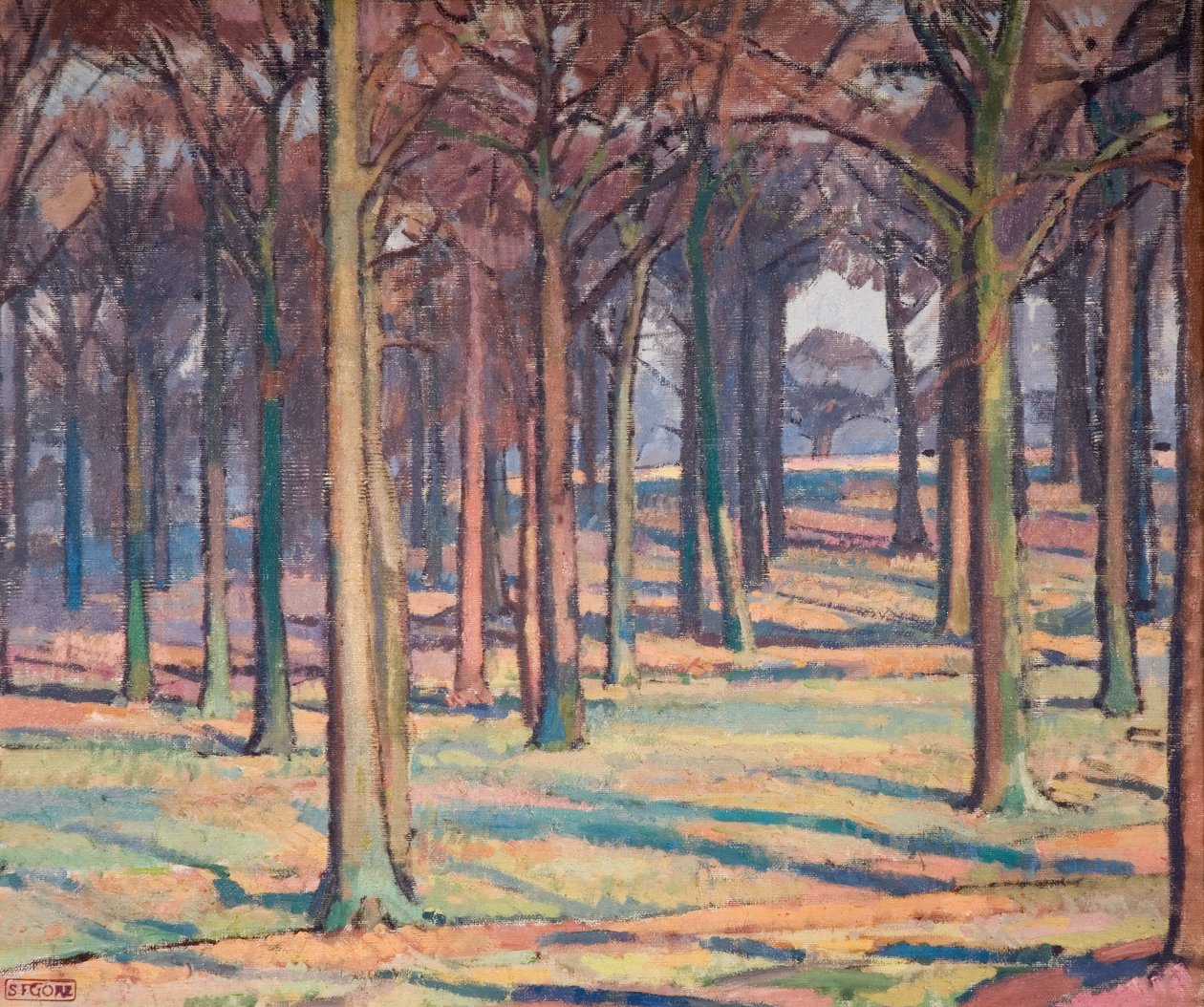 Wood i Richmond Park, 1914. af Spencer Gore