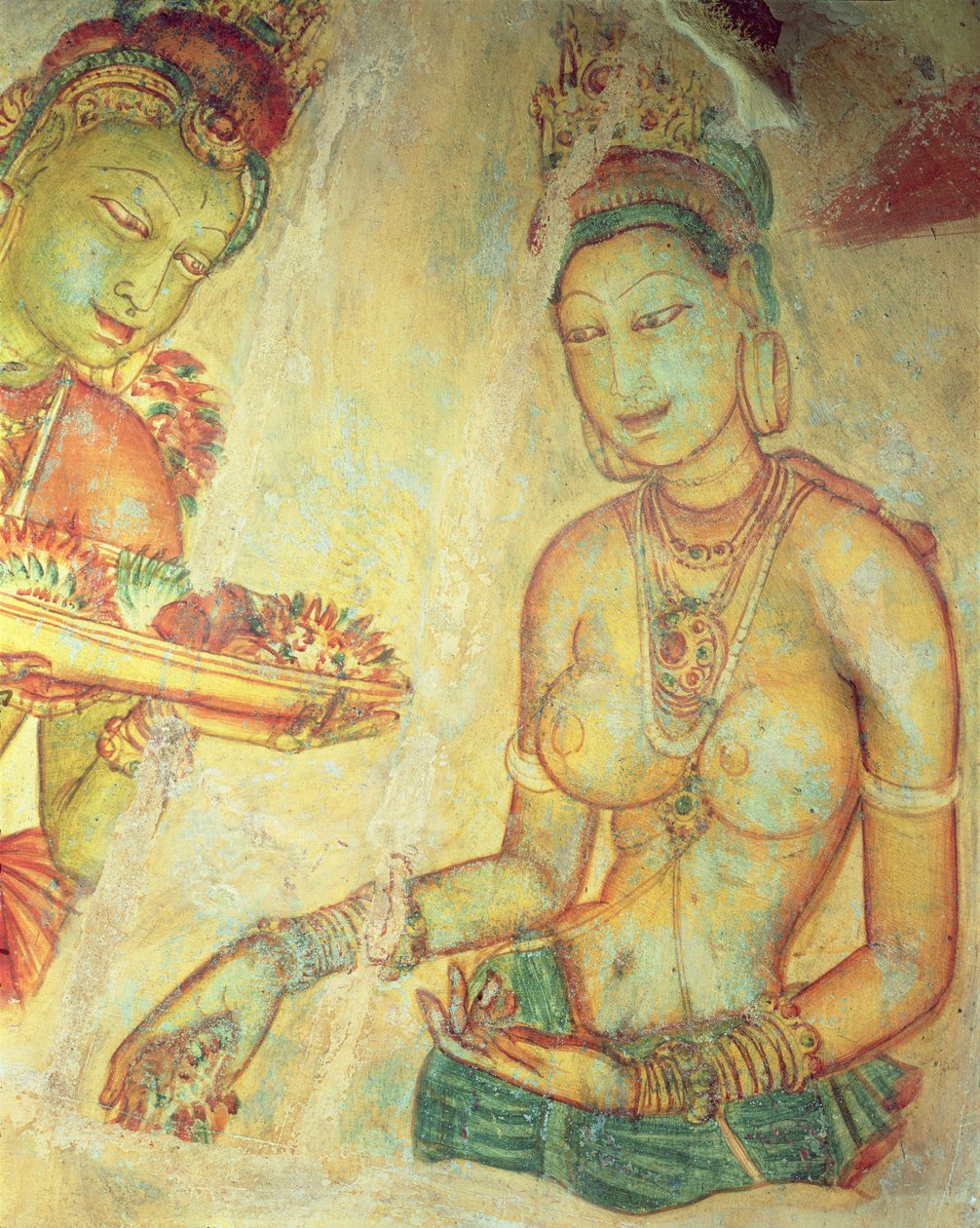 Skydamerne, fra Klippefæstningen (detalje) af Sri Lankan School