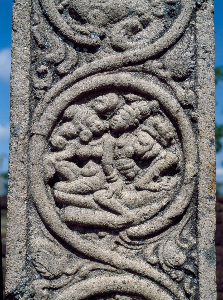 Relief af en søjle af buddhistisk tempel af Sri Lankan