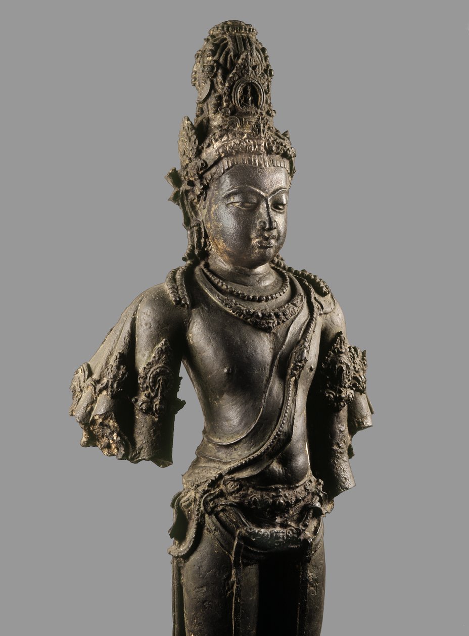 Avalokitesvara-figur fra Srivijaya-perioden, fundet i Chaiya, Thailand, 9.-10. århundrede (bronze) af Srivijaya