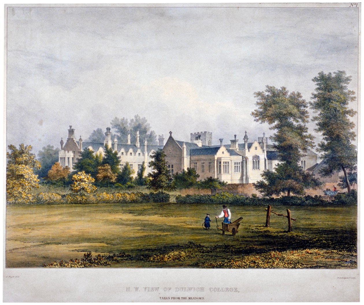 Dulwich College, London, C1830 af Standidge and Co