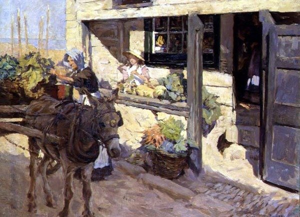 Indlæsning af æselvognen af Stanhope Alexander Forbes