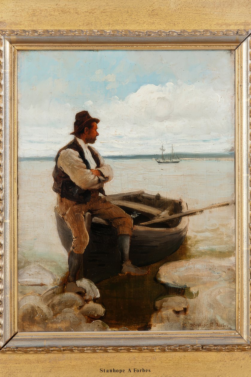 FÆRGEBAND VED SKYLNING af Stanhope Forbes