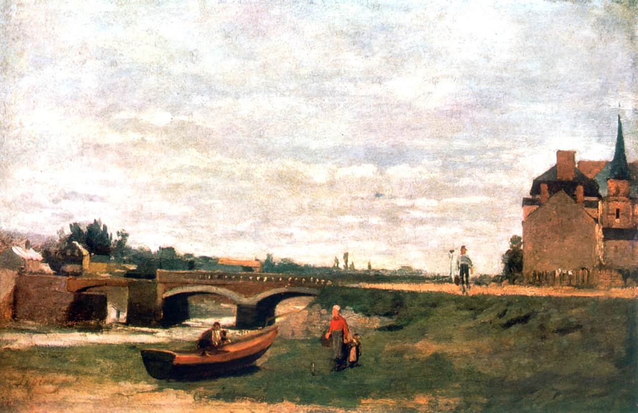 Udsigt over landsbyen, c1855-1892 af Stanislas Lepine