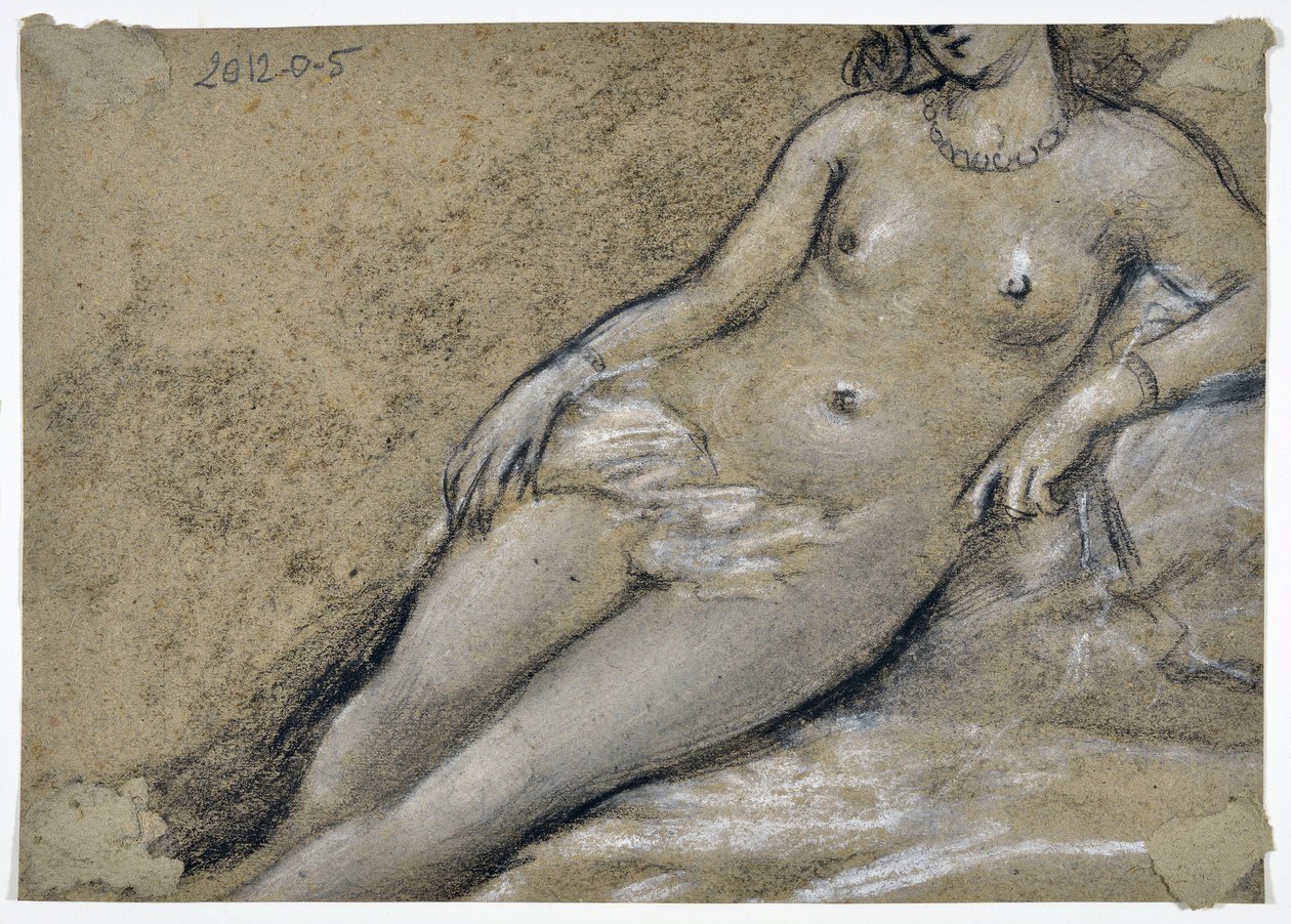 Kvindestudie (tegning) af Stanislas Torrents y de Amat