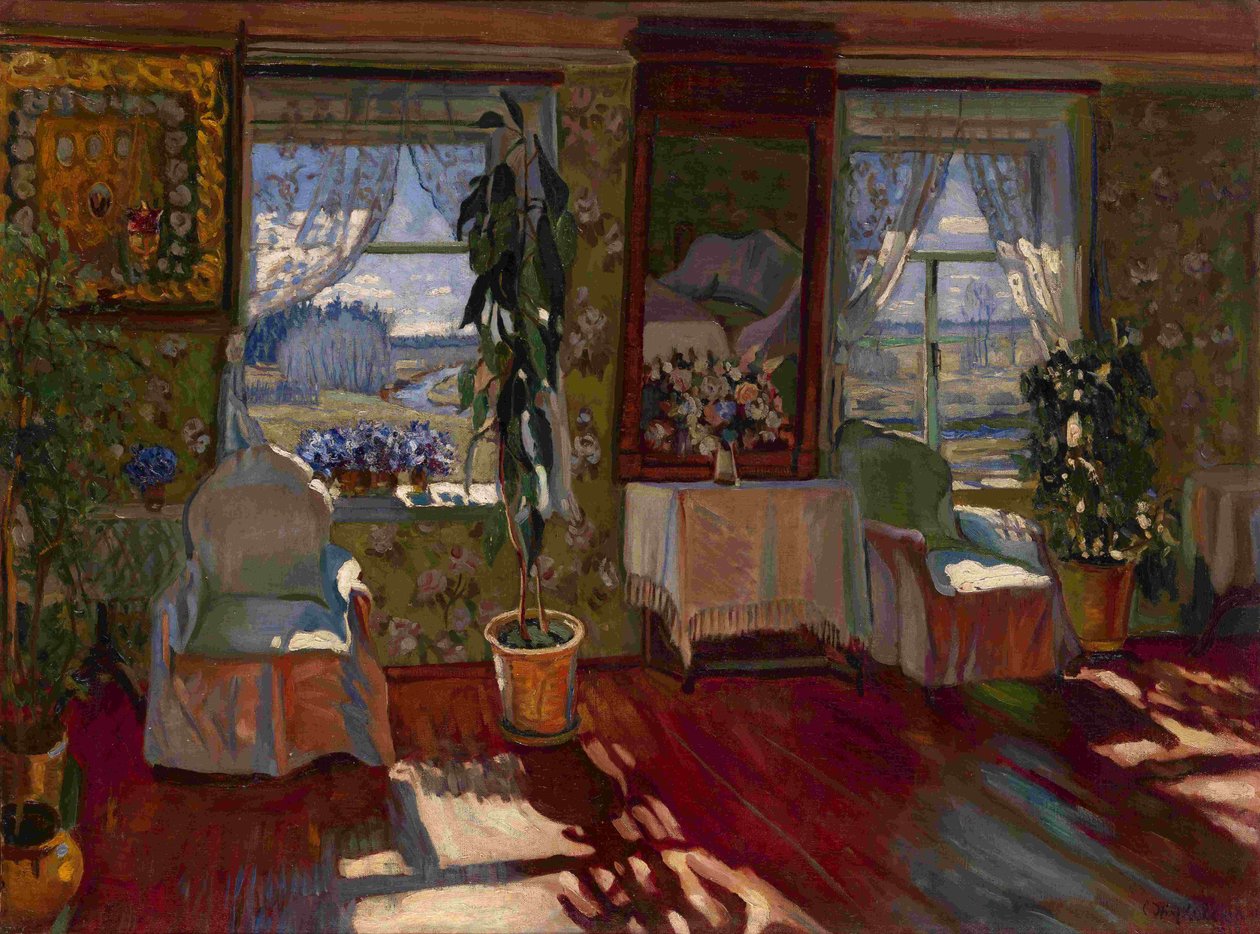 Interiør, 1917 af Stanislav Yulianovich Zhukovsky
