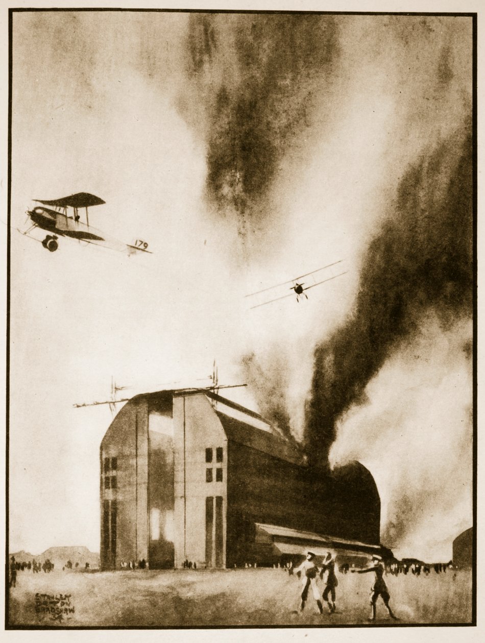 Avros Raid på Friedrichschafen, 21. november af Stanley Orton Bradshaw
