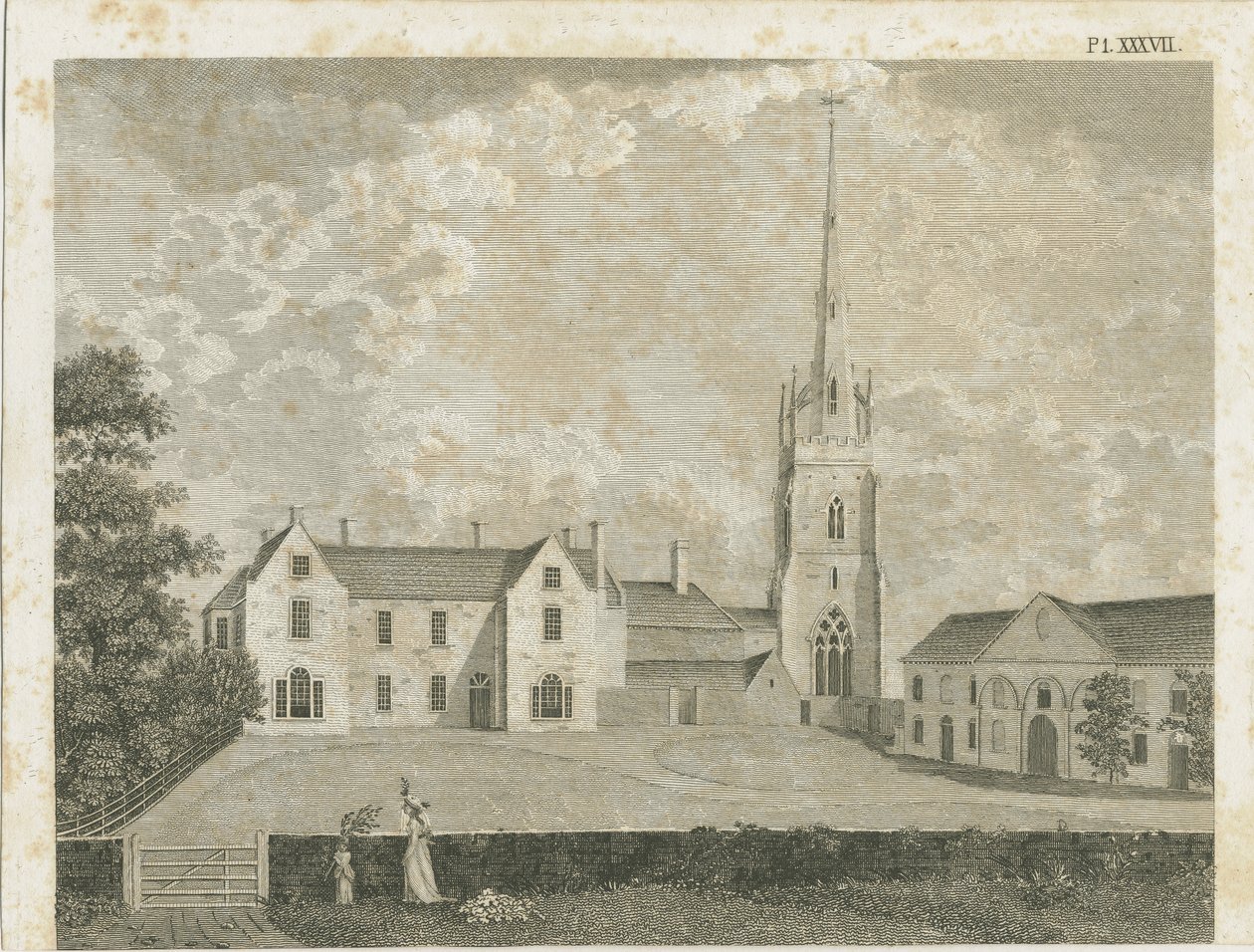 Clifton Campville Church: gravering, nd [c 1790] af Stebbing Shaw