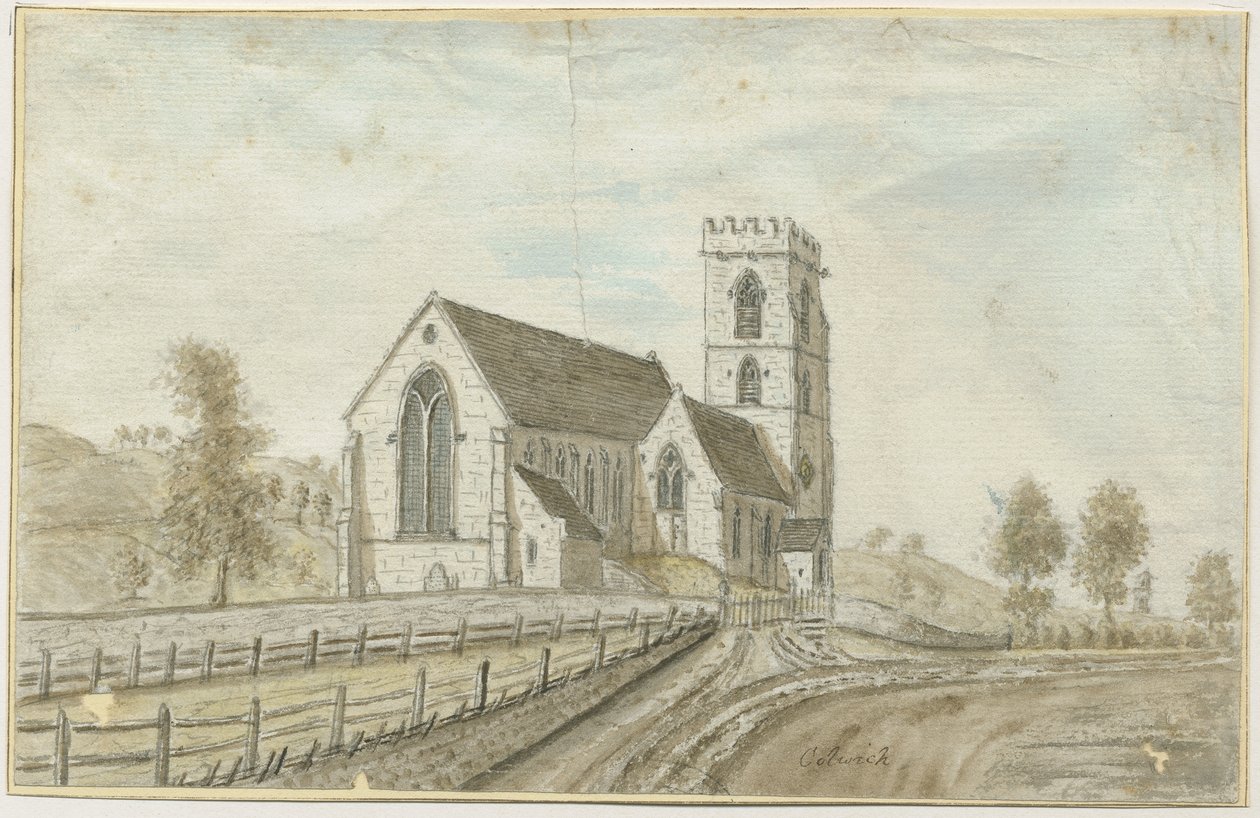 Colwich Church: water color painting, nd [1762-1802] dani af Stebbing Shaw