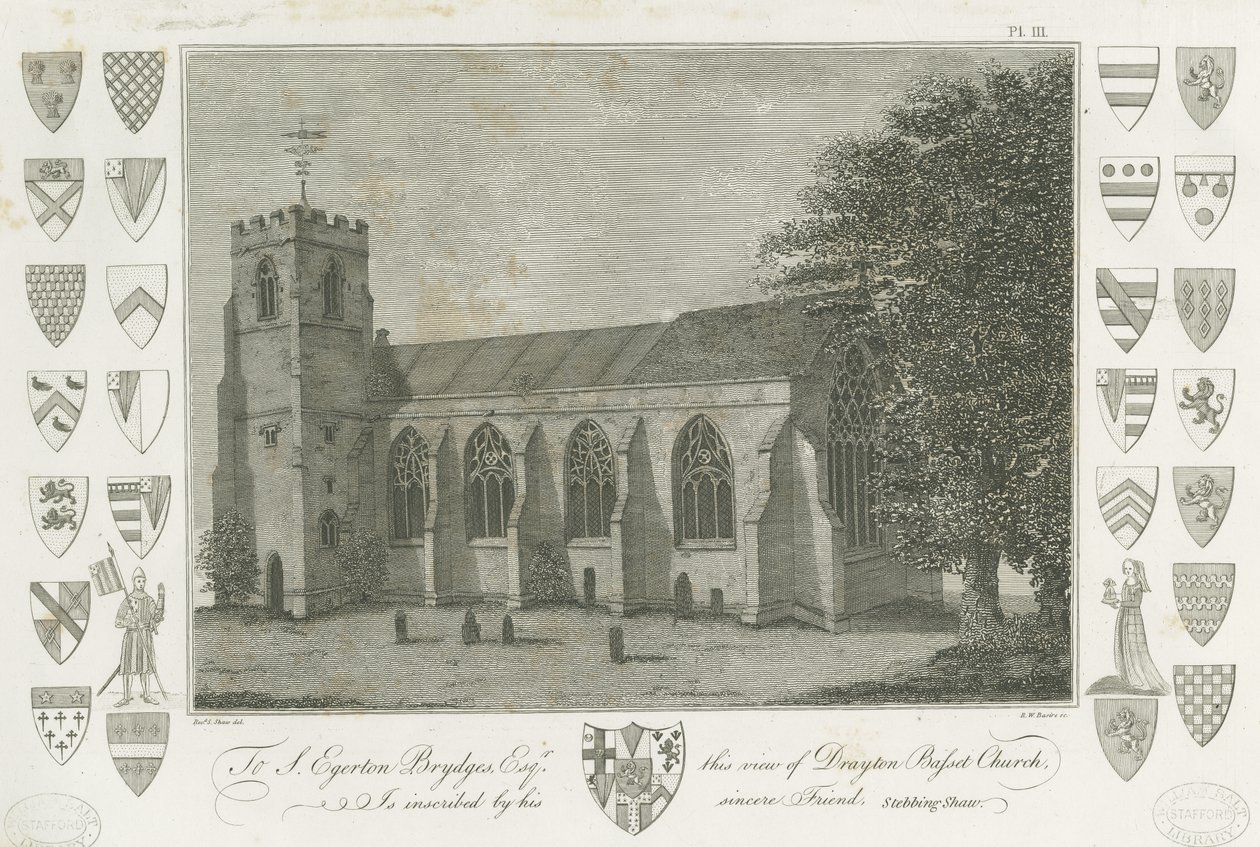 Drayton Bassett Church: gravering, nd [1762-1802] (tryk) af Stebbing Shaw