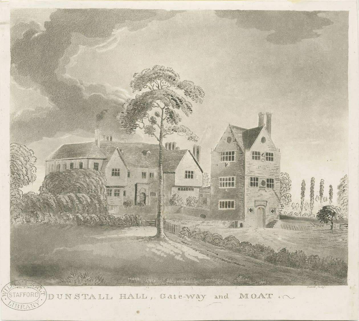 Dunstall Hall: akvatintegravering, nd [1762-1802] (tryk) af Stebbing Shaw