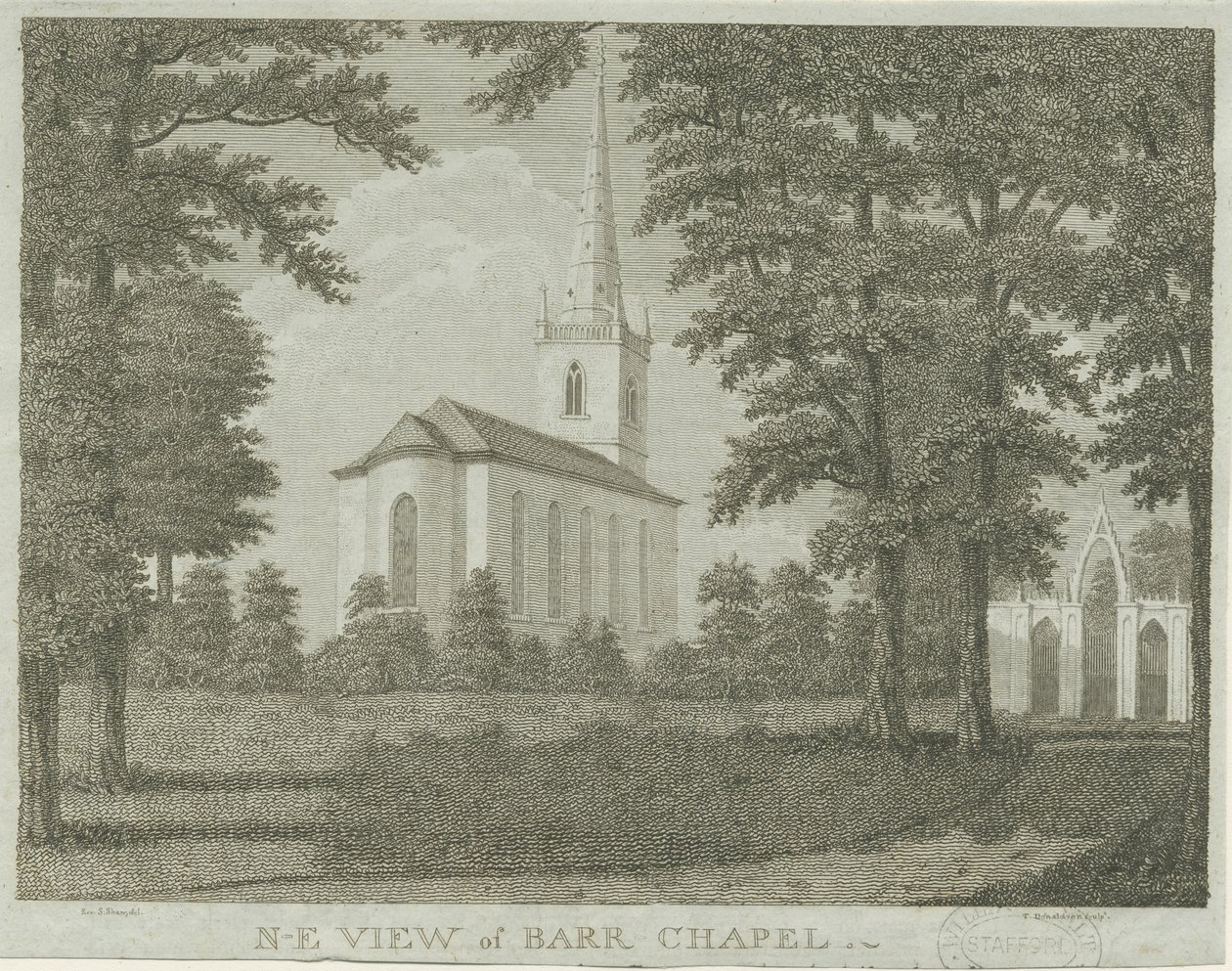 Great Barr Chapel: engraving, nd [1762-1802] dani af Stebbing Shaw