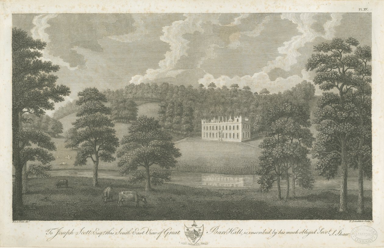 Great Barr Hall: gravering, nd [1762-1802] af Stebbing Shaw