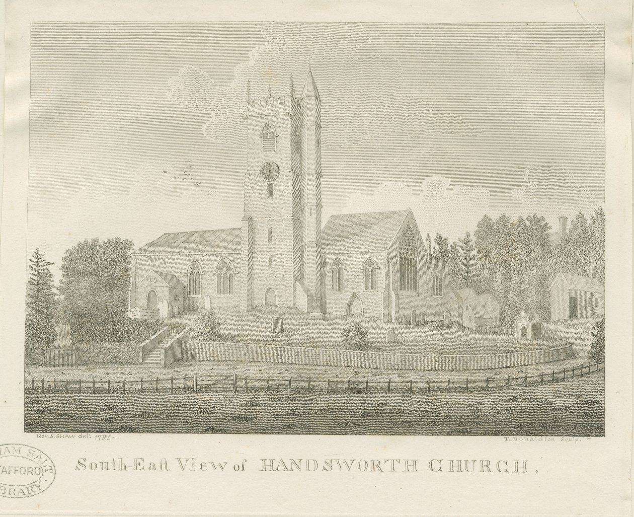 Handsworth Church: gravering af Stebbing Shaw
